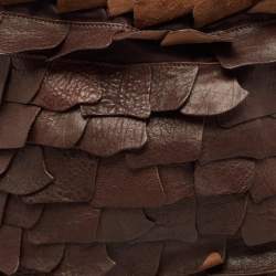 Miu Miu Dark Brown Leather Ruffle Shoulder Bag