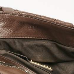 Miu Miu Brown Matelassé Leather Turnlock Flap Top Handle Bag