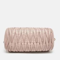 Miu Miu Pink Matelassé Leather Cylinder Bag