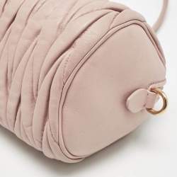 Miu Miu Pink Matelassé Leather Cylinder Bag