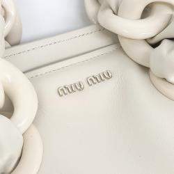 Miu Miu Cream Leather Soft Calf Tote Bag