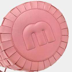 Miu Miu Pink Lambskin Nappa Crystal Shoulder Bag