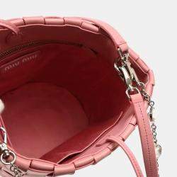 Miu Miu Pink Lambskin Nappa Crystal Shoulder Bag