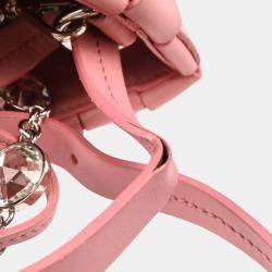 Miu Miu Pink Lambskin Nappa Crystal Shoulder Bag
