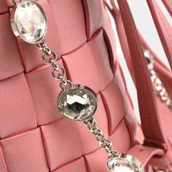 Miu Miu Pink Lambskin Nappa Crystal Shoulder Bag
