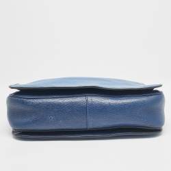 Miu Miu Two Tone Blue Madras Leather Pushlock Tote