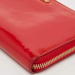 Miu Miu Red Patent Leather Zip Continental Wallet