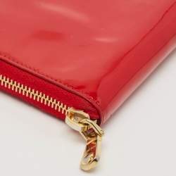 Miu Miu Red Patent Leather Zip Continental Wallet