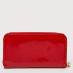 Miu Miu Red Patent Leather Zip Continental Wallet