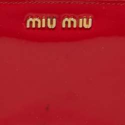Miu Miu Red Patent Leather Zip Continental Wallet
