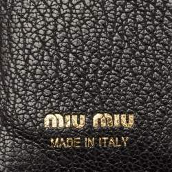 Miu Miu Black/Brown Monogram Canvas and Madras Leather Bifold Wallet