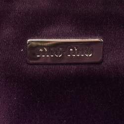 Miu Miu Dark Purple Matalasse  Leather Zip Clutch