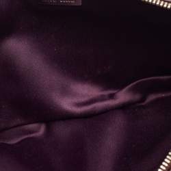 Miu Miu Dark Purple Matalasse  Leather Zip Clutch