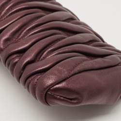 Miu Miu Dark Purple Matalasse  Leather Zip Clutch