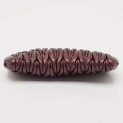 Miu Miu Dark Purple Matalasse  Leather Zip Clutch