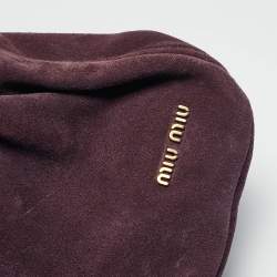 Miu Miu Multicolor Suede Floral Patch Shoulder Bag