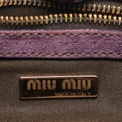 Miu Miu Multicolor Suede Floral Patch Shoulder Bag