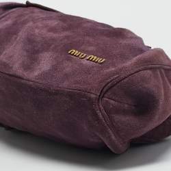 Miu Miu Multicolor Suede Floral Patch Shoulder Bag