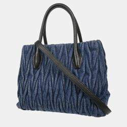 Miu Miu Blue Denim Matelasse Handbag 