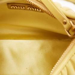 Miu Miu Yellow Matelassé Leather Wander Mini Hobo