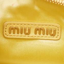 Miu Miu Yellow Matelassé Leather Wander Mini Hobo