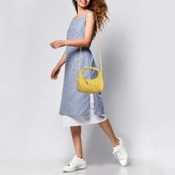 Miu Miu Yellow Matelassé Leather Wander Mini Hobo