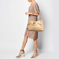 Miu Miu Beige Leather Paloma Top Handle Bag