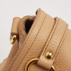 Miu Miu Beige Leather Paloma Top Handle Bag