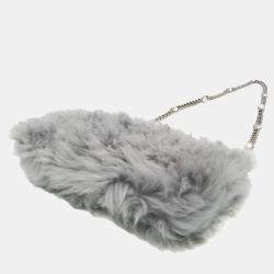  Miu Miu Grey Fur Shoulder Bag