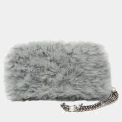  Miu Miu Grey Fur Shoulder Bag