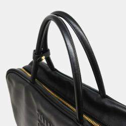 Miu Miu Leather embossed logo bowling bag