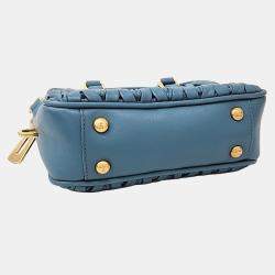 Miu Miu Blue Matelassé Leather Arcadie Shoulder Bag 