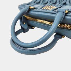 Miu Miu Blue Matelassé Leather Arcadie Shoulder Bag 