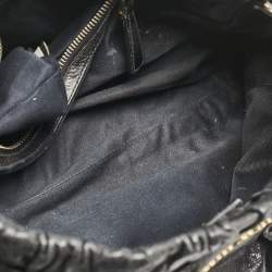 Miu Miu Black Vitello Lux Leather Ruched Tote 