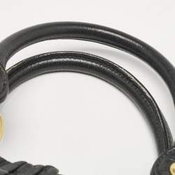 Miu Miu Black Vitello Lux Leather Ruched Tote 