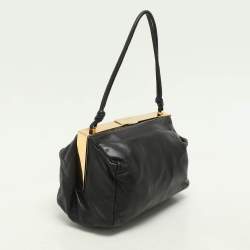 Pre Owned Miu Miu Black Leather Vintage Frame Clutch