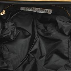 Pre Owned Miu Miu Black Leather Vintage Frame Clutch