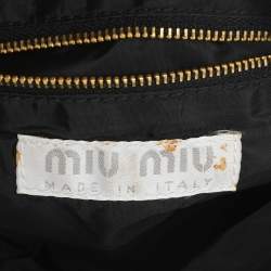 Pre Owned Miu Miu Black Leather Vintage Frame Clutch