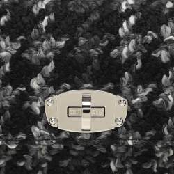 Pre Owned Miu Miu Grey Wool Blend and Leather Top Handle Bag