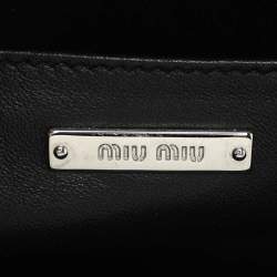 Pre Owned Miu Miu Grey Wool Blend and Leather Top Handle Bag