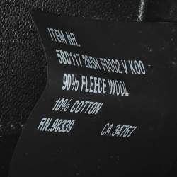 Pre Owned Miu Miu Grey Wool Blend and Leather Top Handle Bag