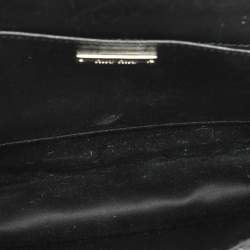 Pre Owned Miu Miu Grey Wool Blend and Leather Top Handle Bag