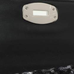 Pre Owned Miu Miu Grey Wool Blend and Leather Top Handle Bag