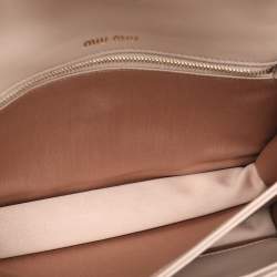 Miu Miu Beige Matelasse Leather Top Handle Bag