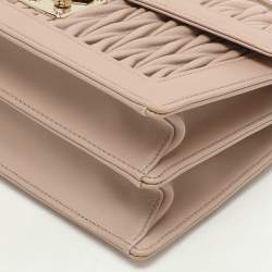 Miu Miu Beige Matelasse Leather Top Handle Bag