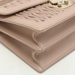 Miu Miu Beige Matelasse Leather Top Handle Bag