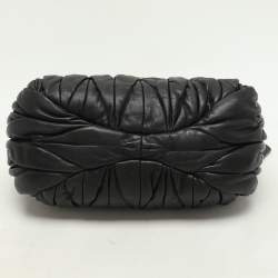 Miu Miu Black Matelasse Leather Coffer Satchel