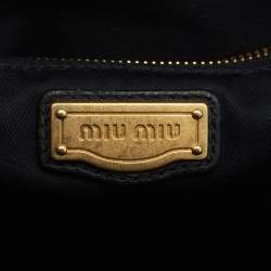 Miu Miu Black Matelassé Leather Coffer Frame Satchel