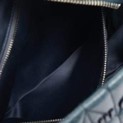 Pre Owned Miu Miu Blue Vitello Shine Matelassé Leather Chain Tote