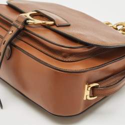 Miu Miu Brown Leather Dahlia Shoulder Bag